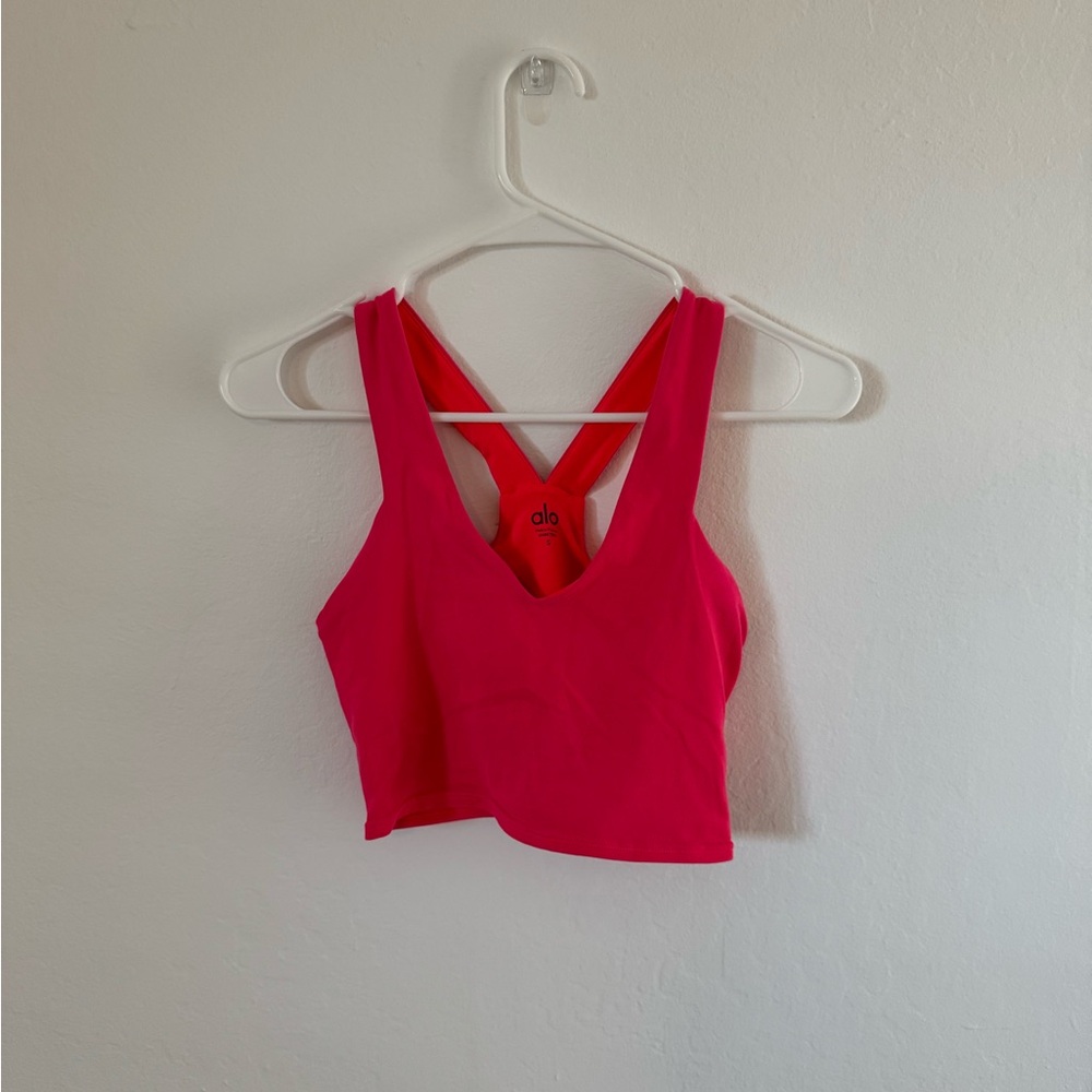 Alo Real Sports Bra (Hot Red)